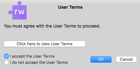 screenshot of user terms